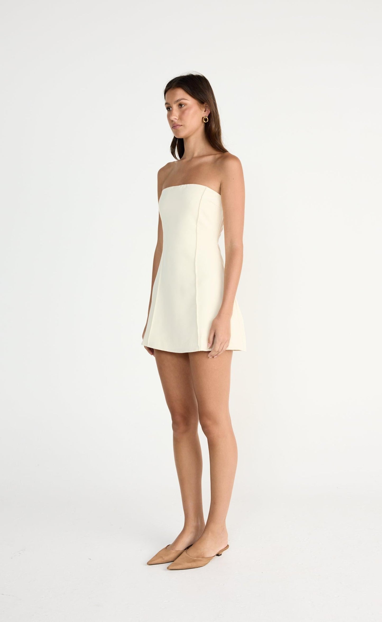 Roxanne Mini Dress (Cream)