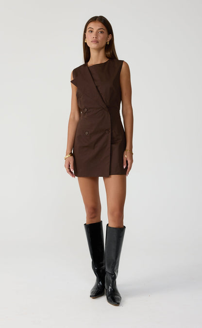 Kenai Mini Dress (Chocolate)
