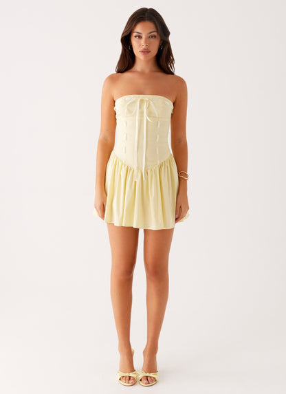 Kienna Strapless Mini Dress - Yellow