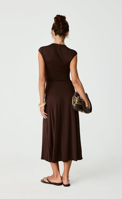 Mila Midi Dress (Chocolate)