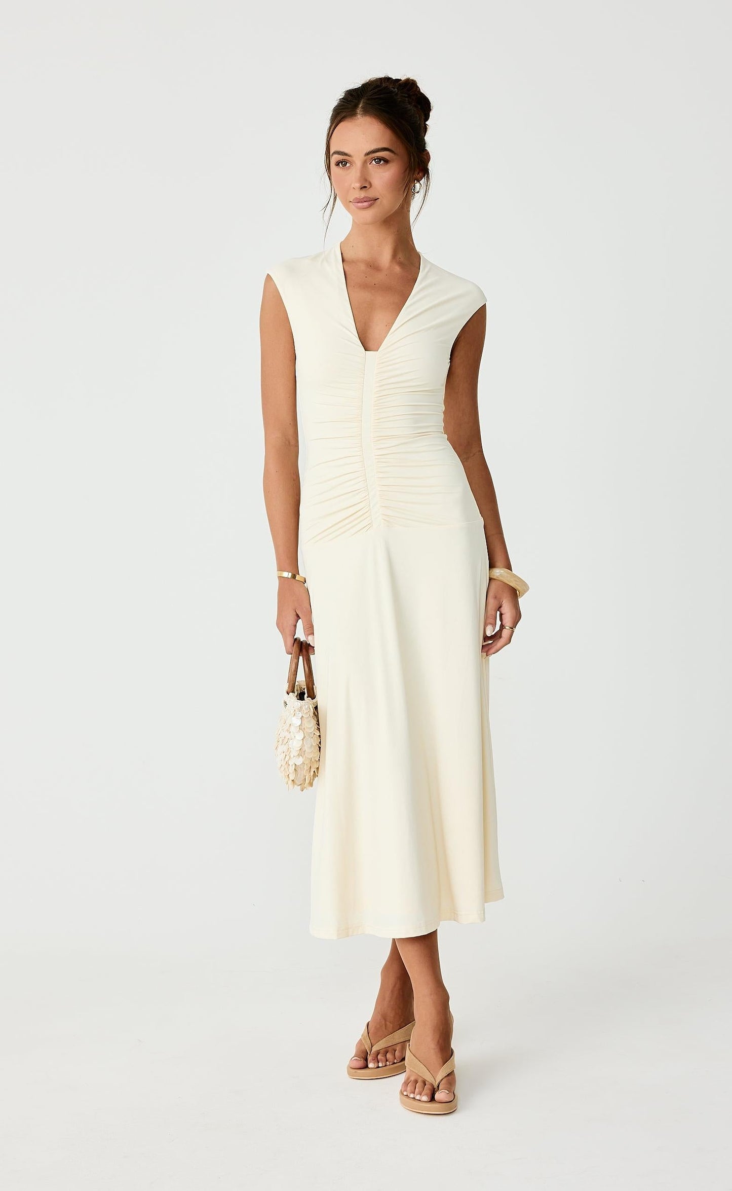 Mila Midi Dress (Cream)