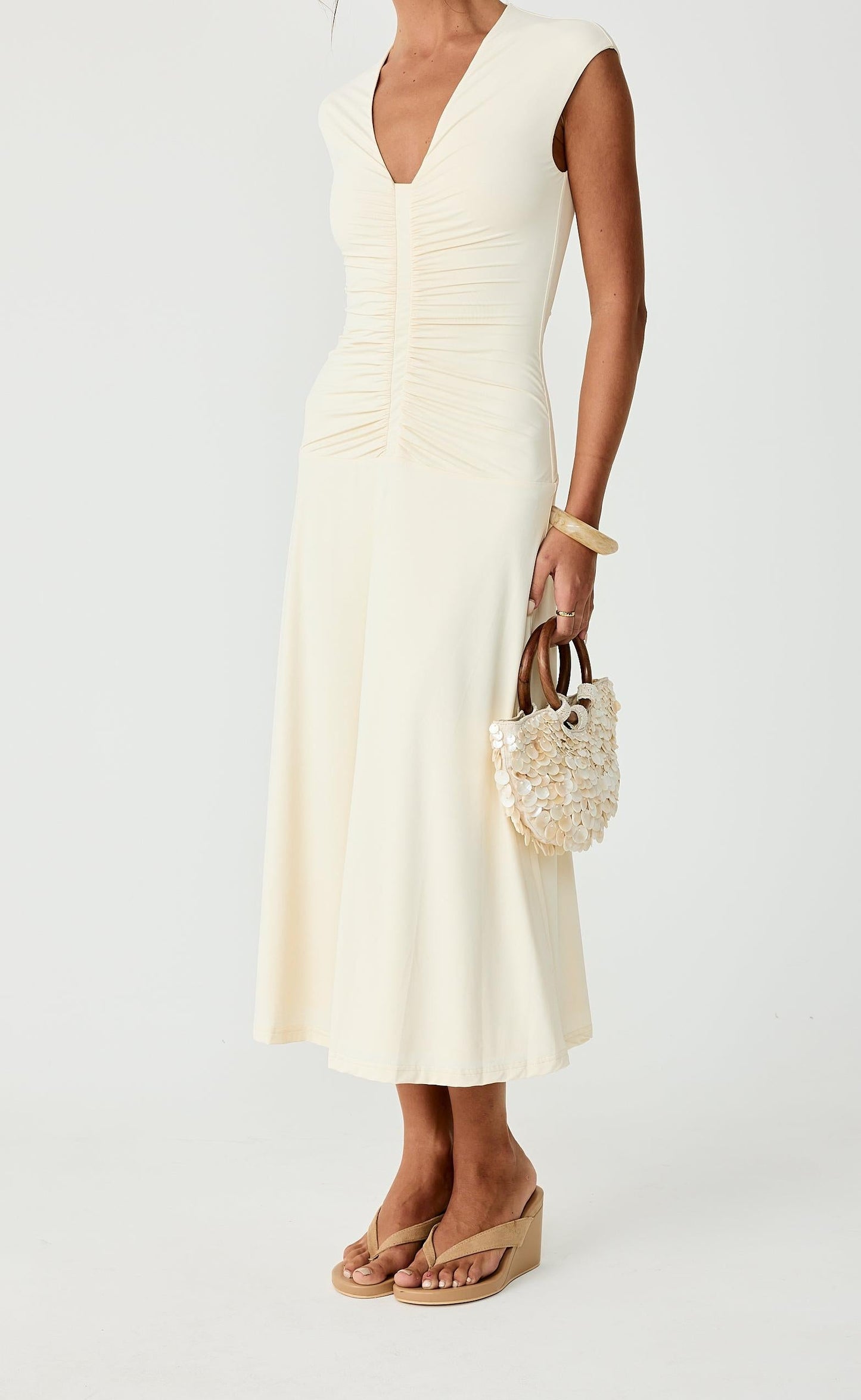 Mila Midi Dress (Cream)