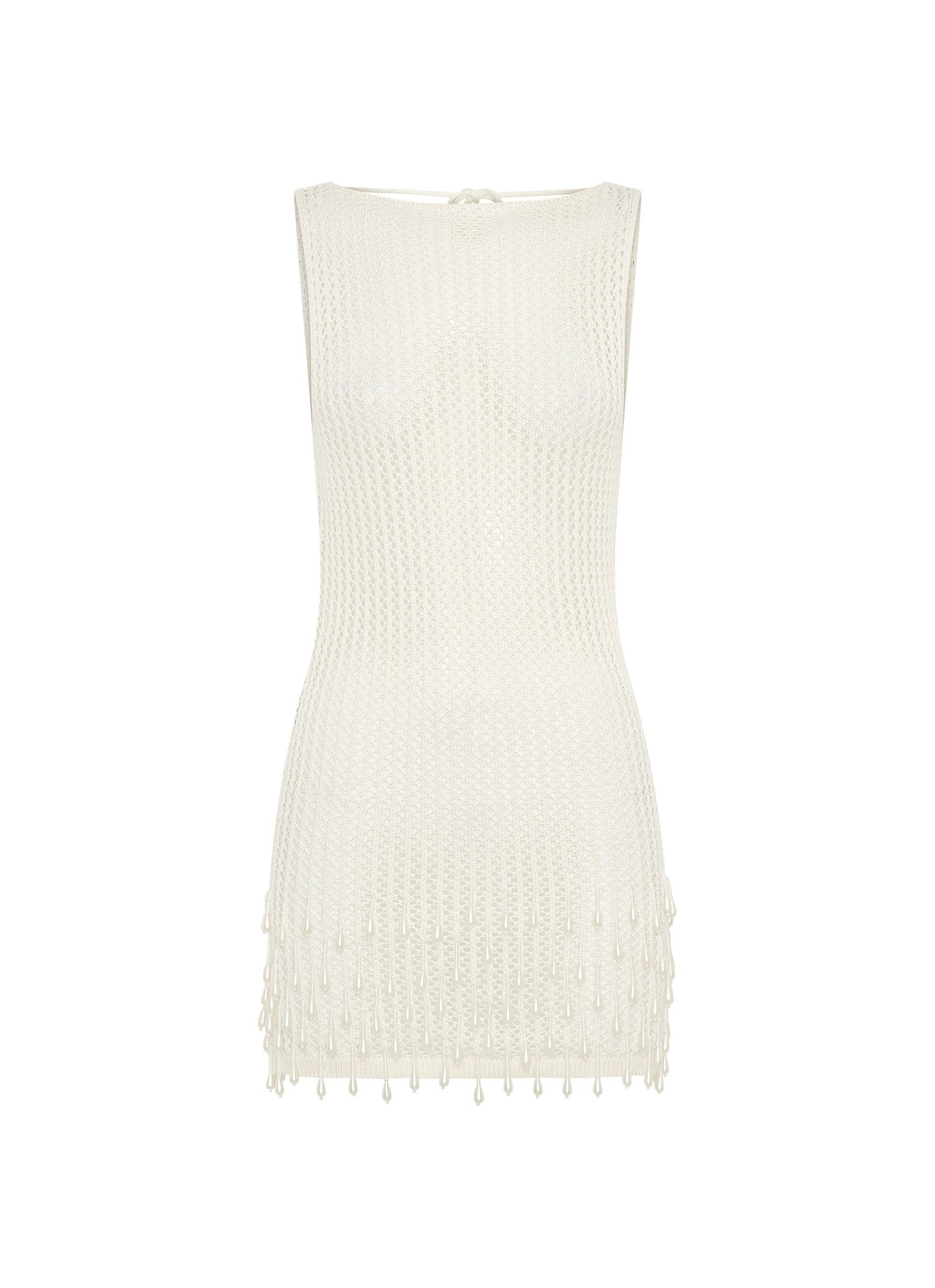 Miracle Beaded Crochet Mini Dress - Ivory