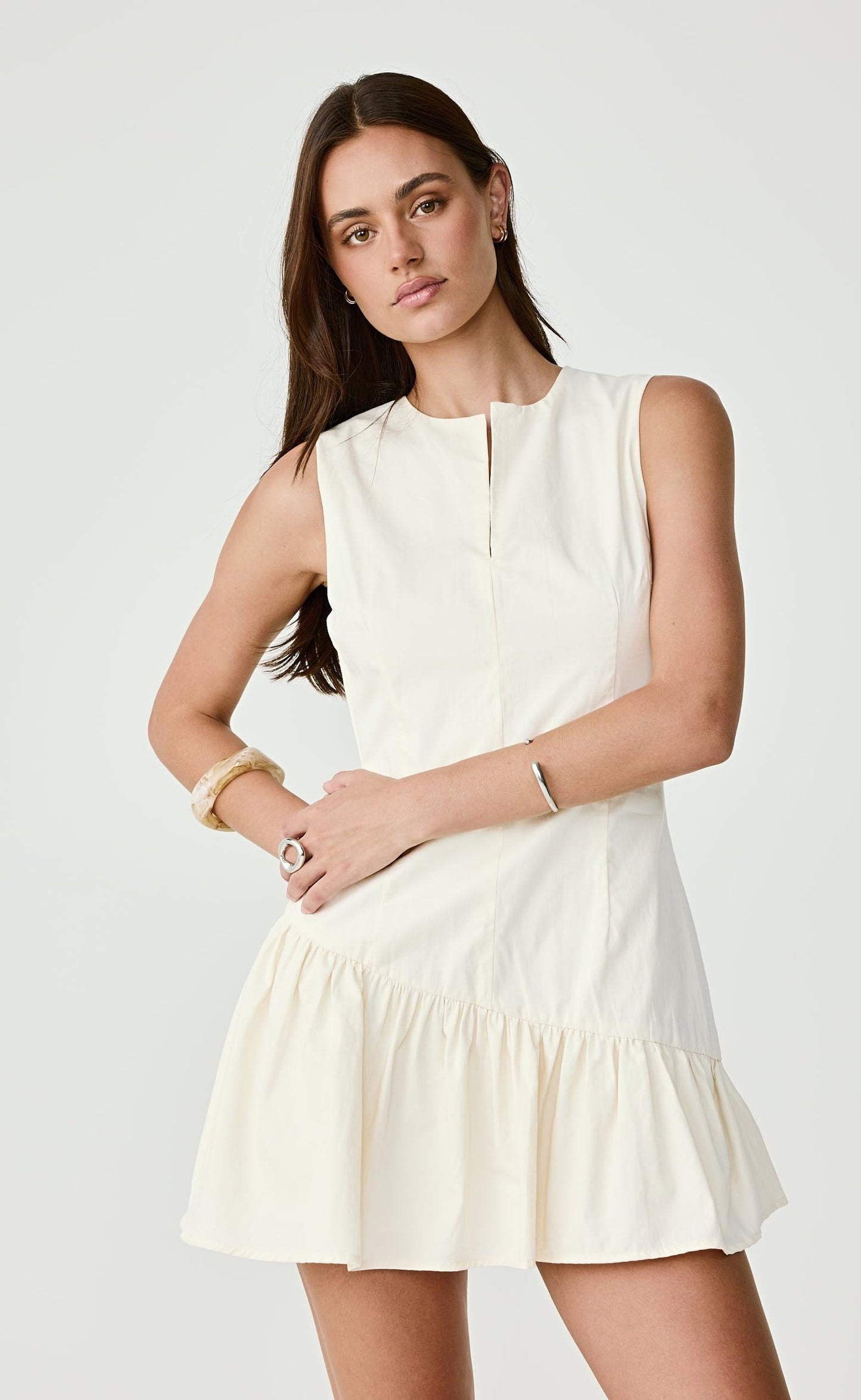 Caden Mini Dress (Cream)