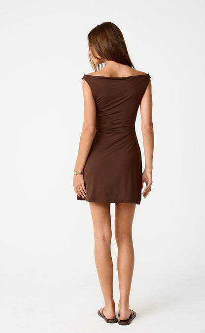 Nari Mini Dress (Chocolate)