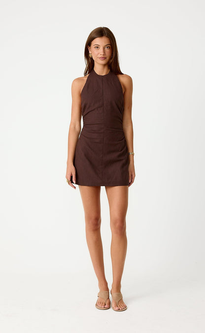 Oasis Mini Dress (Chocolate)