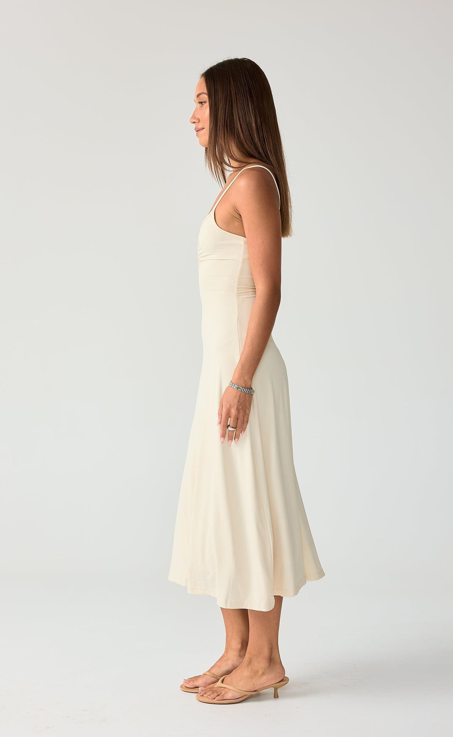 Poppy Midi Dress (Oat)