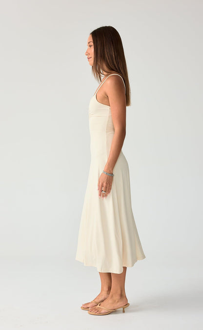 Poppy Midi Dress (Oat)
