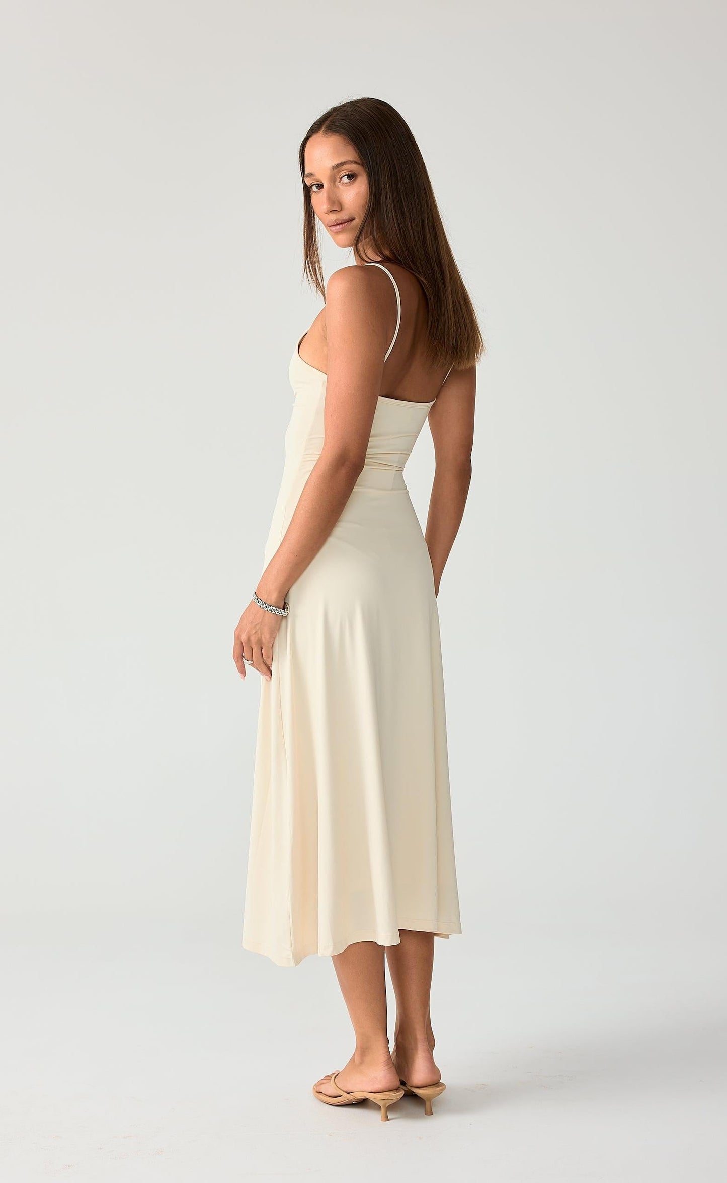 Poppy Midi Dress (Oat)