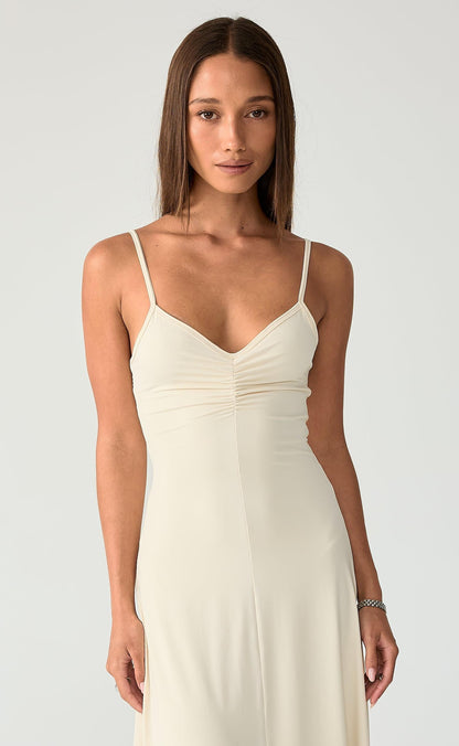 Poppy Midi Dress (Oat)