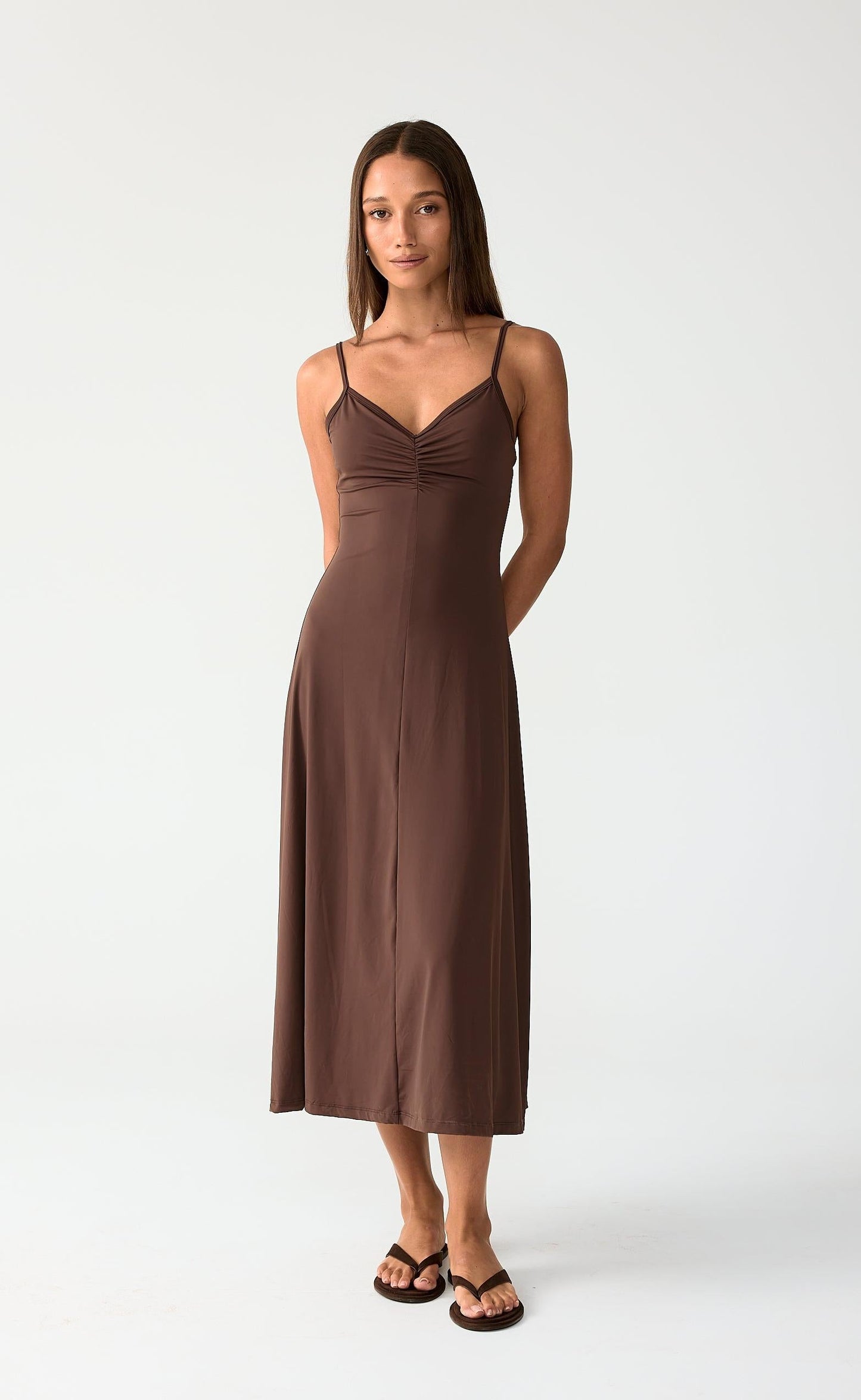 Poppy Midi Dress (Chocolate)