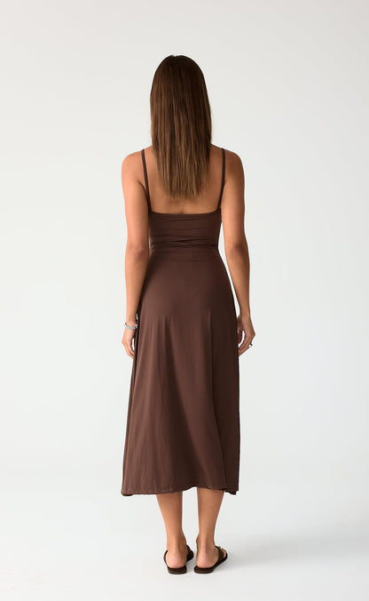 Poppy Midi Dress (Chocolate)