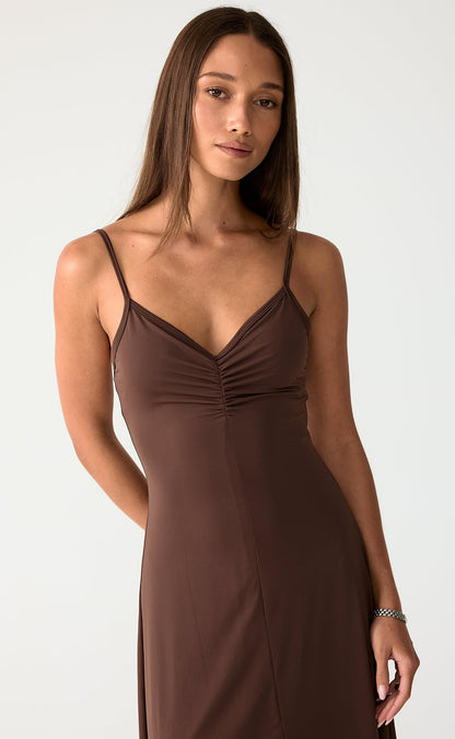 Poppy Midi Dress (Chocolate)