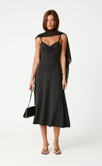 Poppy Midi Dress (Black)