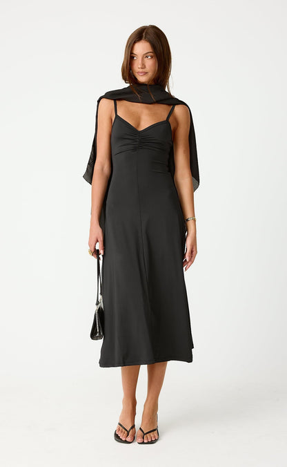 Poppy Midi Dress (Black)