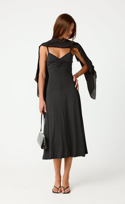 Poppy Midi Dress (Black)