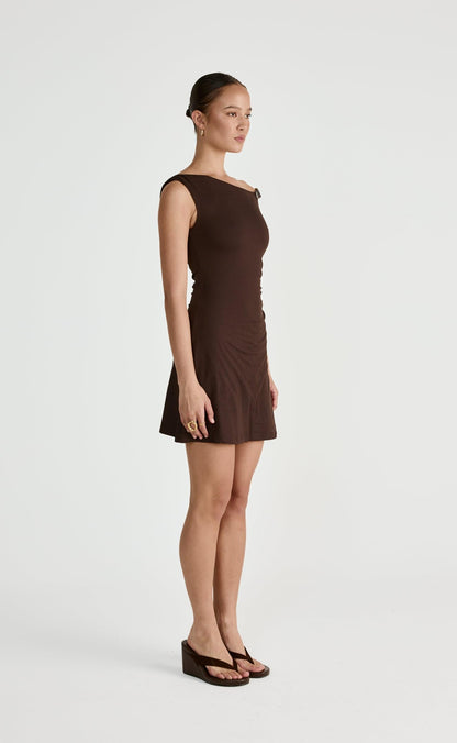 Lundy Mini Dress (Chocolate)