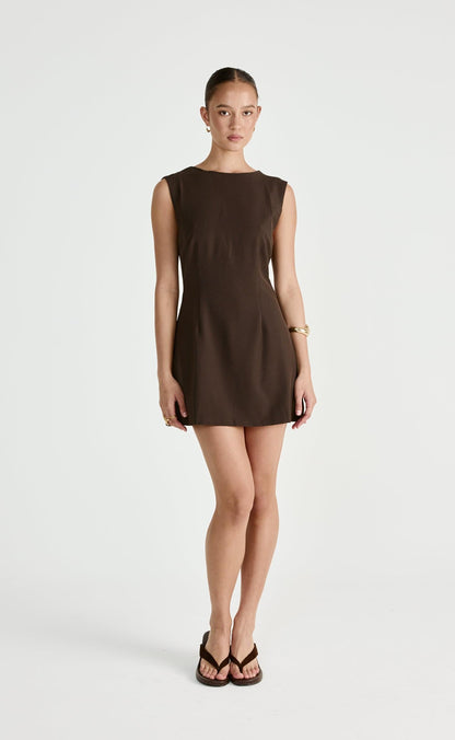 Cedric Mini Dress (Chocolate)