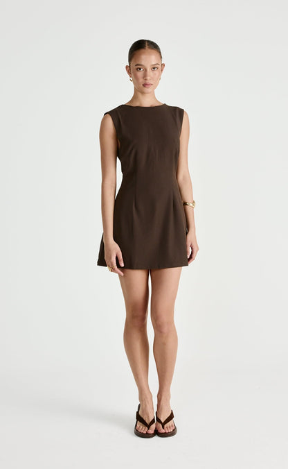 Cedric Mini Dress (Chocolate)