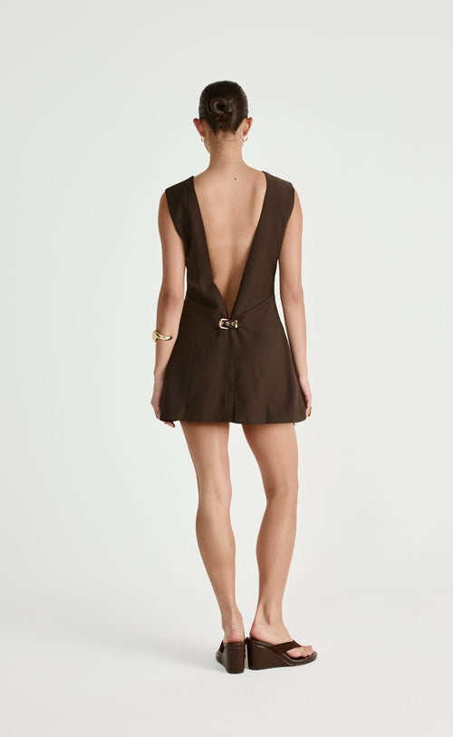 Cedric Mini Dress (Chocolate)