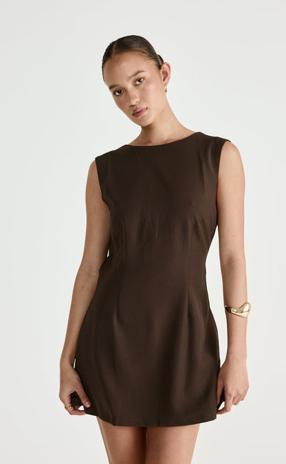 Cedric Mini Dress (Chocolate)