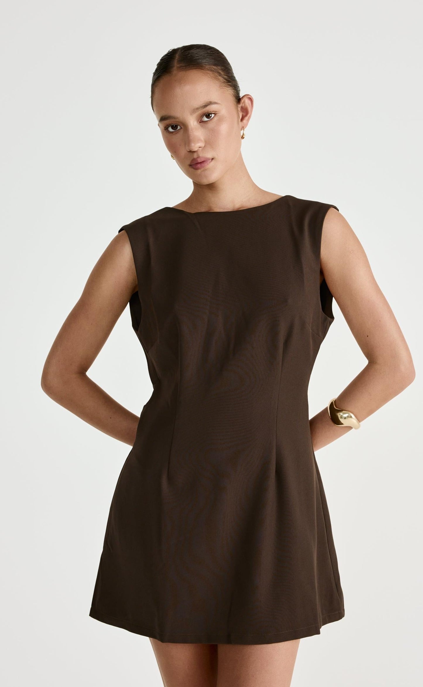 Cedric Mini Dress (Chocolate)