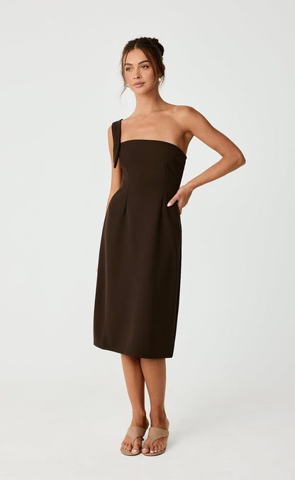 Sebel Midi Dress (Chocolate)