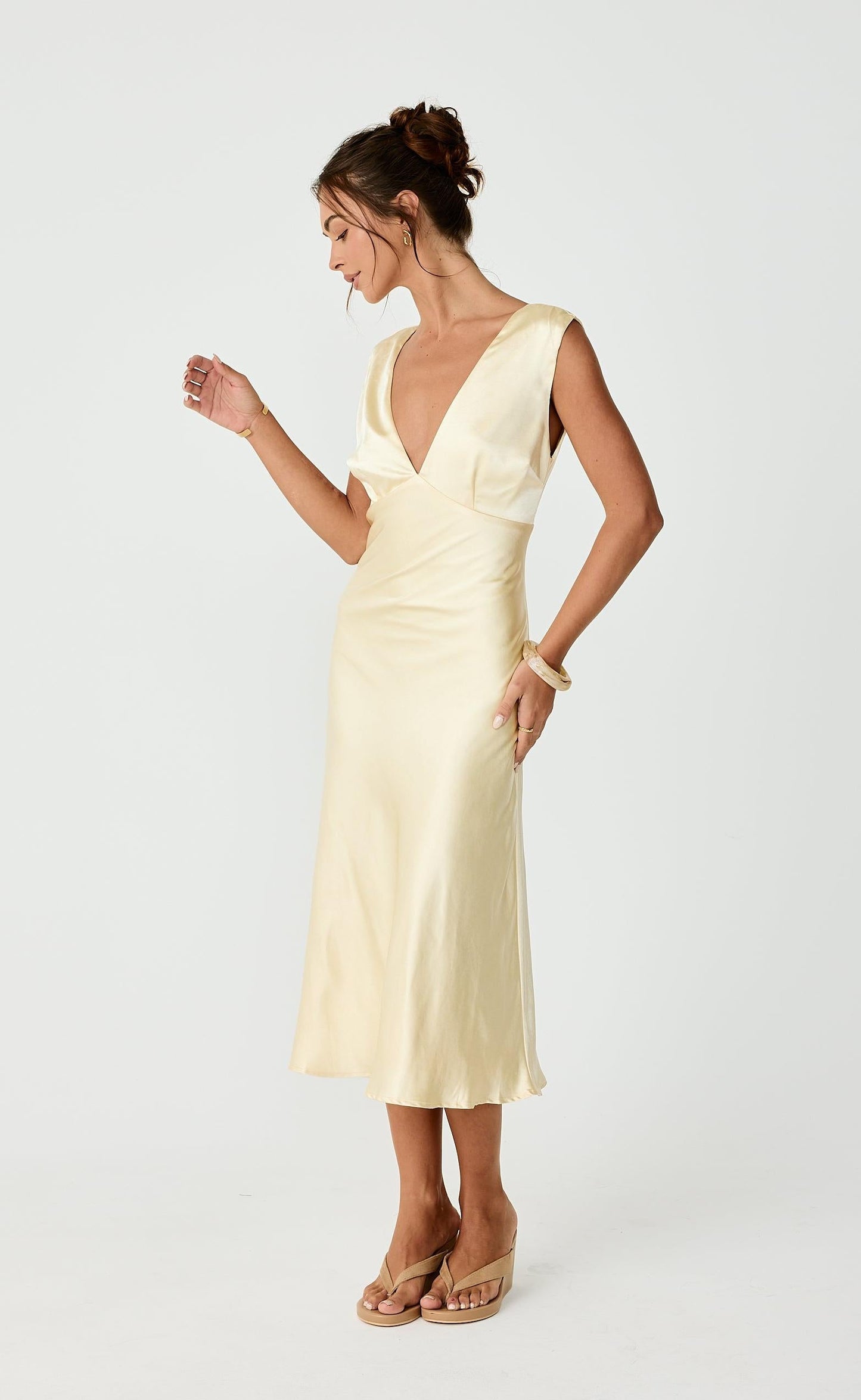 Social Midi Dress (Lemon)