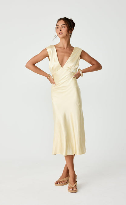 Social Midi Dress (Lemon)