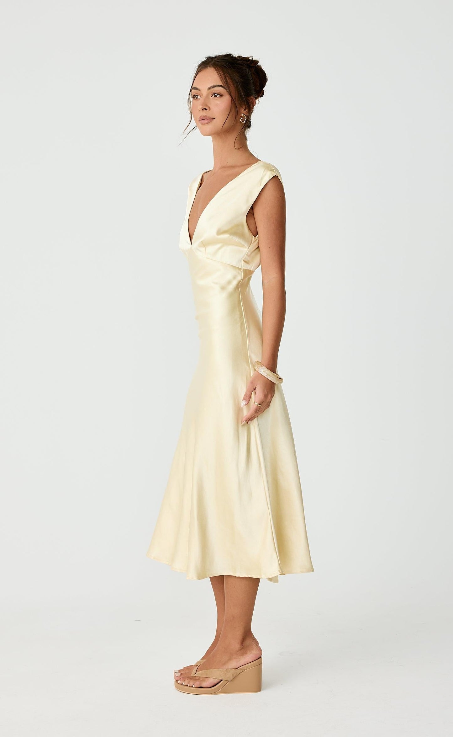 Social Midi Dress (Lemon)