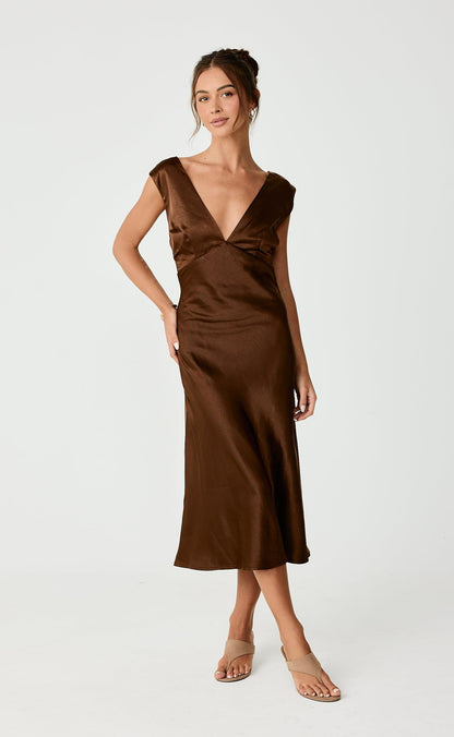Social Midi Dress (Toffee)