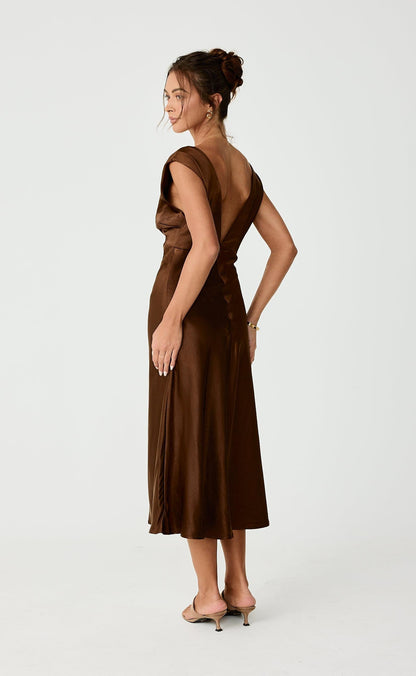 Social Midi Dress (Toffee)