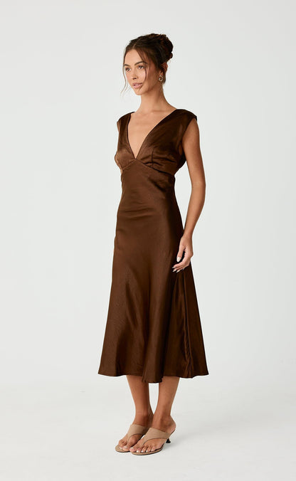 Social Midi Dress (Toffee)
