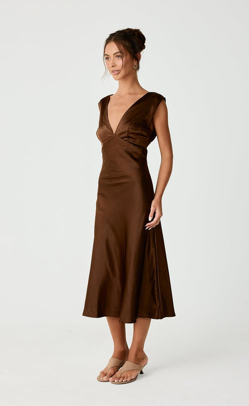 Social Midi Dress (Toffee)