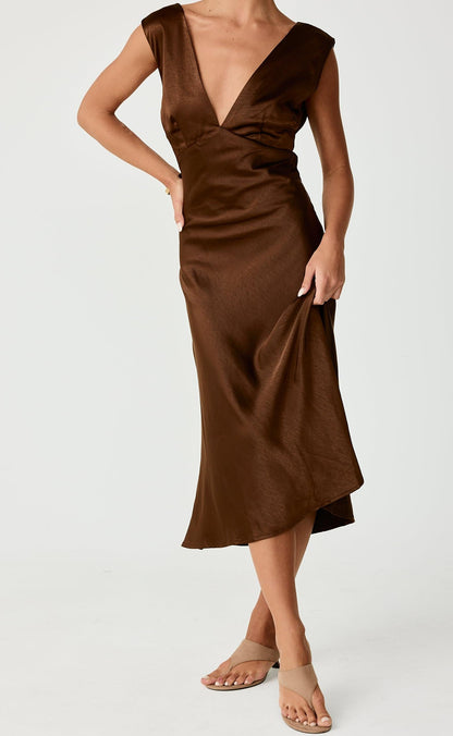 Social Midi Dress (Toffee)