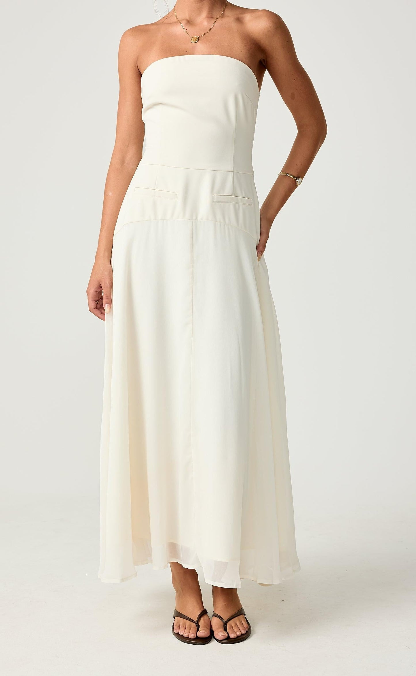 Stella Midi Dress (Cream)