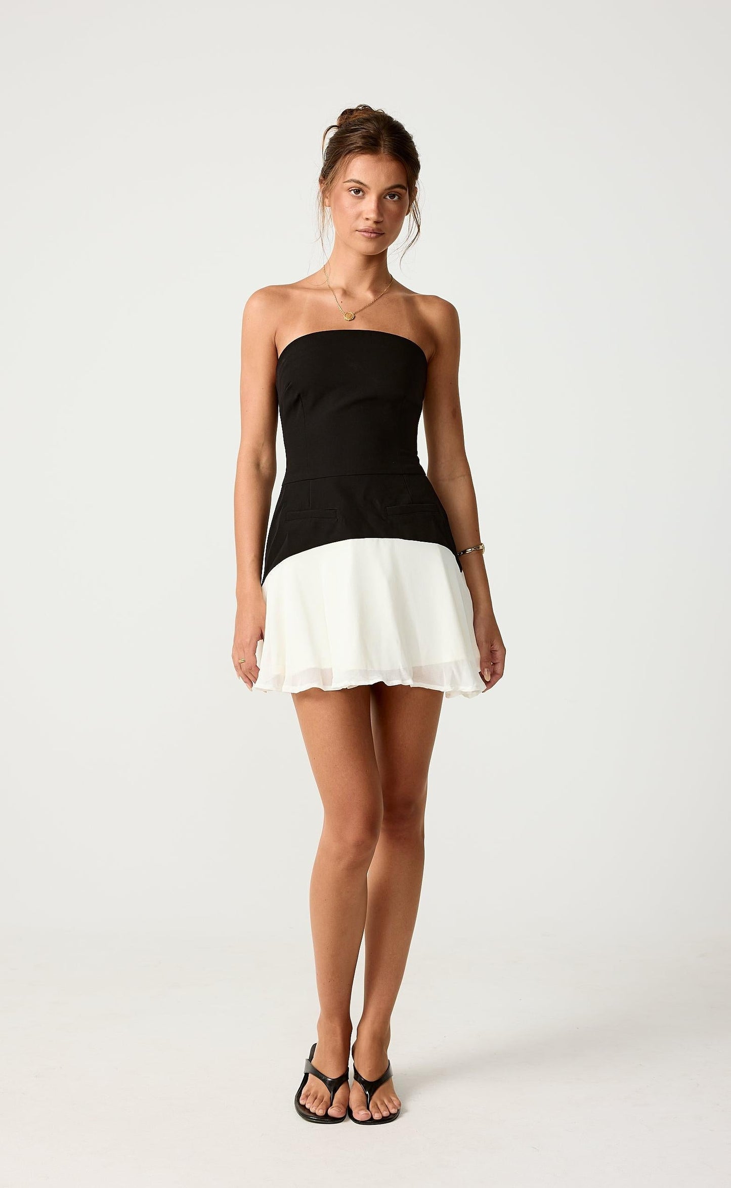 Stella Mini Dress (Black/Cream)