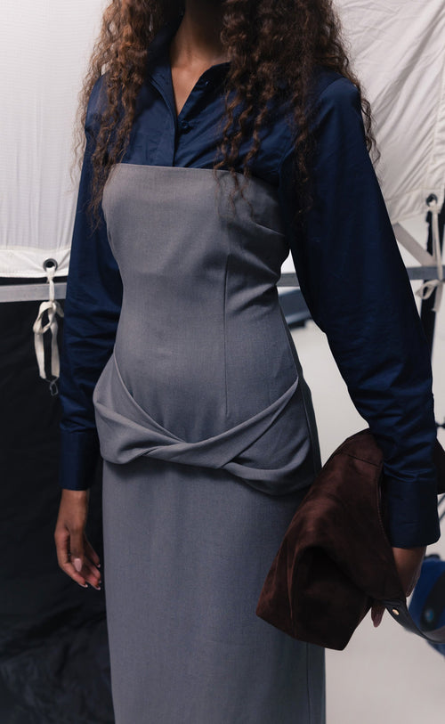 Jaylen Maxi Dress (Slate Texture)