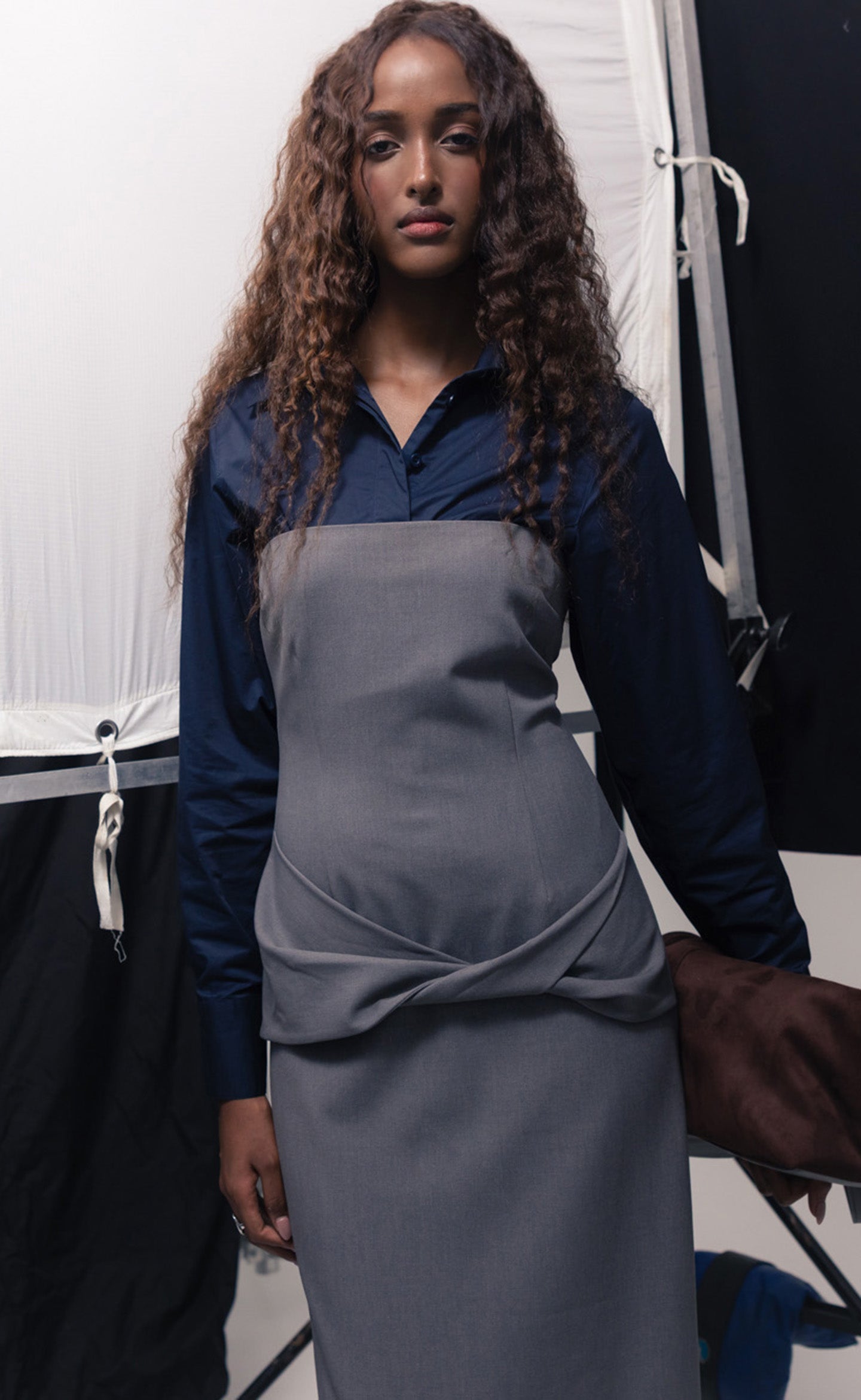 Jaylen Maxi Dress (Slate Texture)