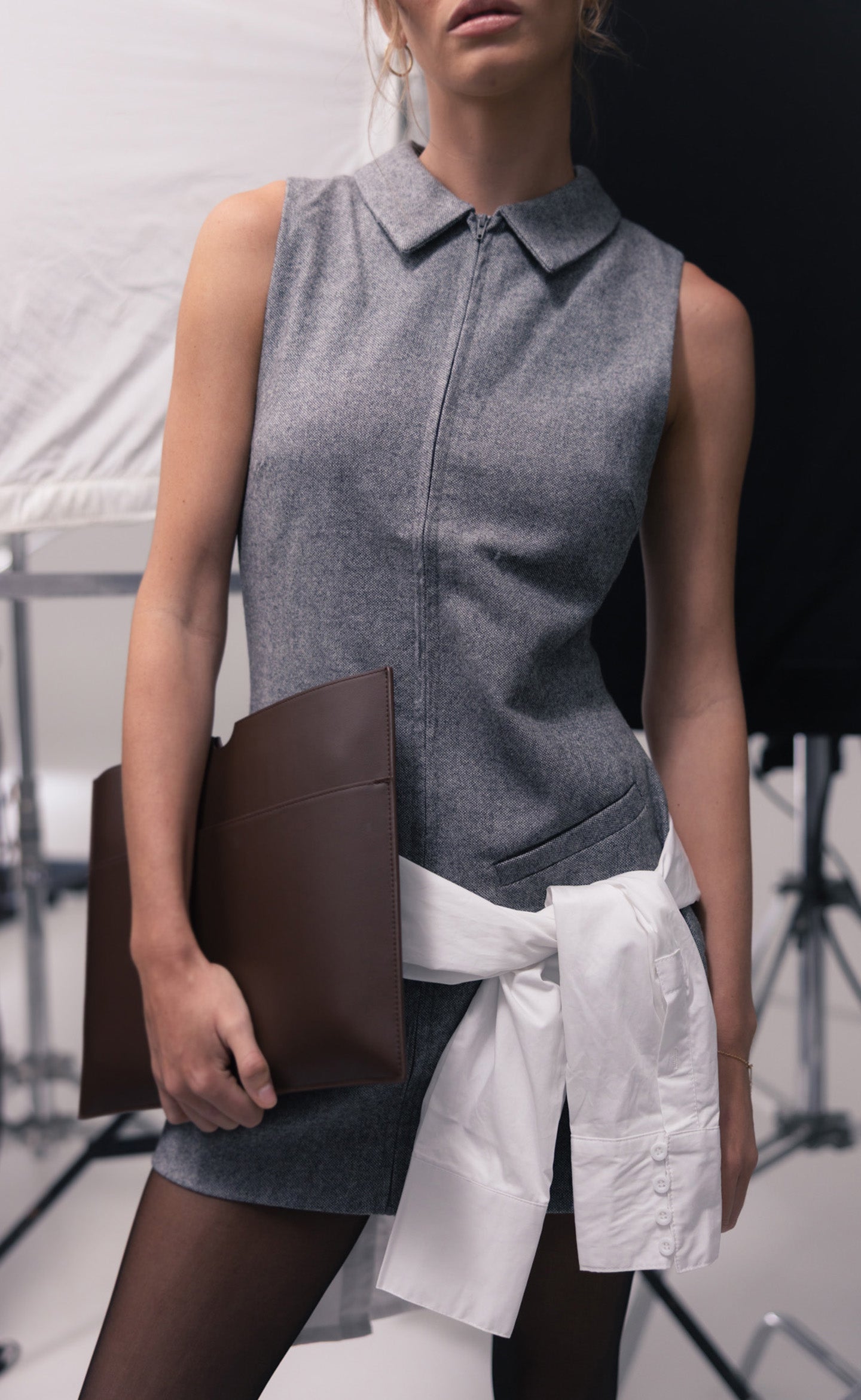 Kayden Mini Dress (Slate Texture)