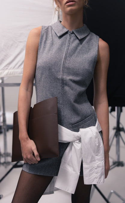 Kayden Mini Dress (Slate Texture)
