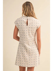 Cowl Mockneck Polka Dot Dress