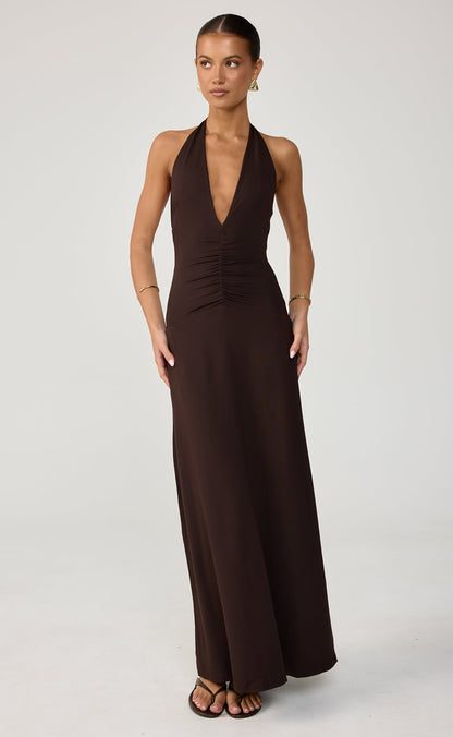 Araminta Maxi Dress (Chocolate)