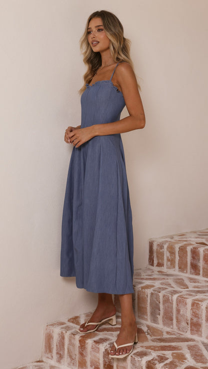 Tanya Maxi Dress - Blue Denim