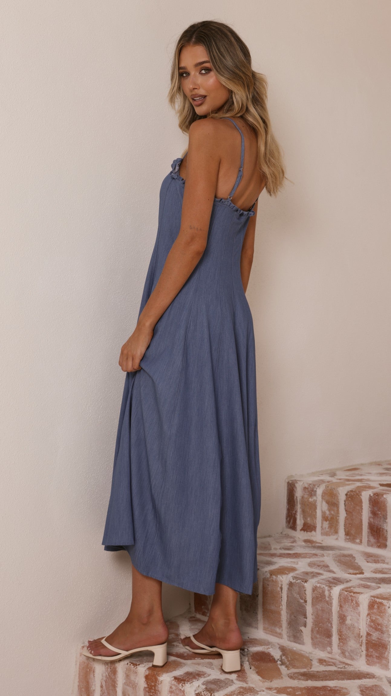 Tanya Maxi Dress - Blue Denim