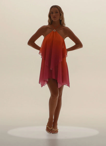 Twin Flame Mini Dress - Orange Gradient