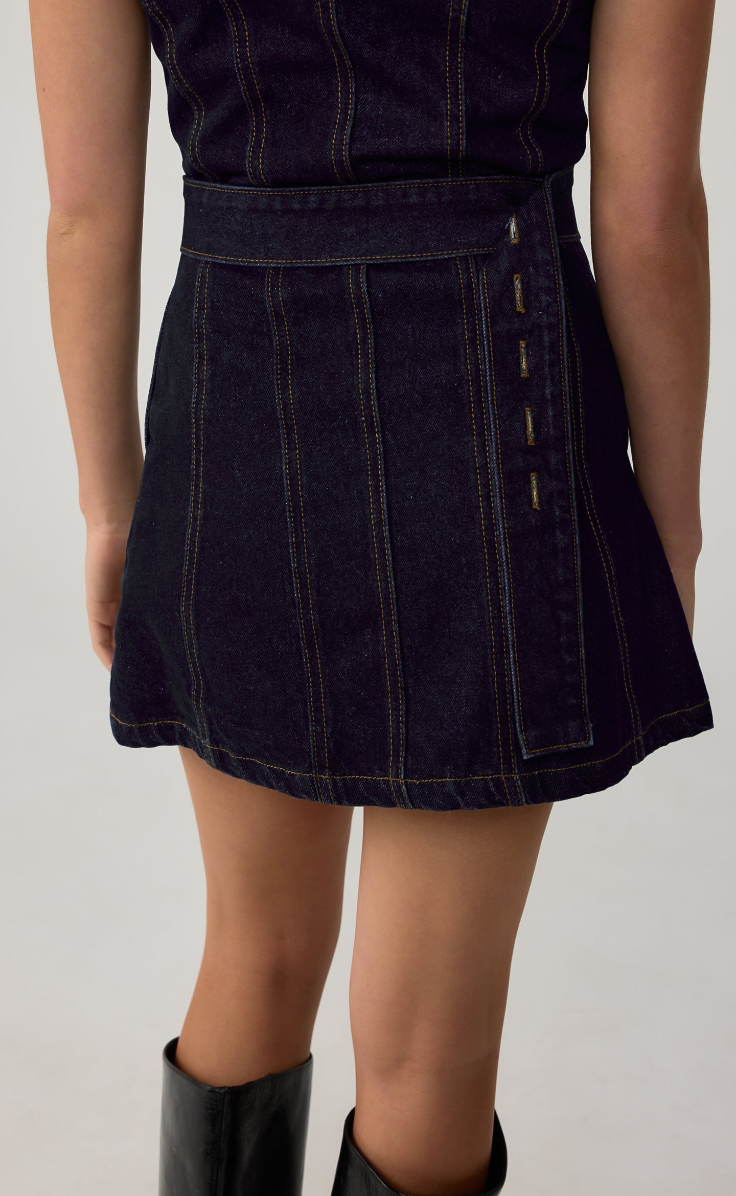 Heath Mini Dress (Navy Blue Denim)