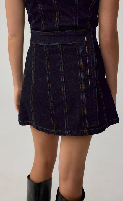 Heath Mini Dress (Navy Blue Denim)