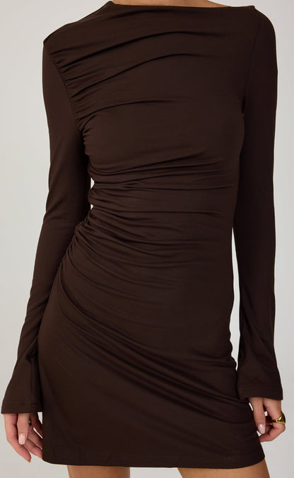 Elysse Mini Dress (Chocolate)