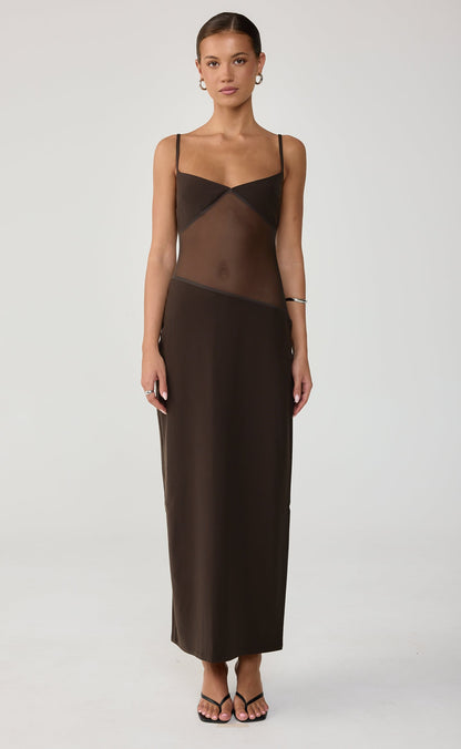 Eyes On Me Maxi Dress (Chocolate)